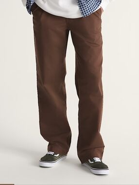 Van's Authentic Men's Chinos Slim Fit In Dark Brown 33x30
